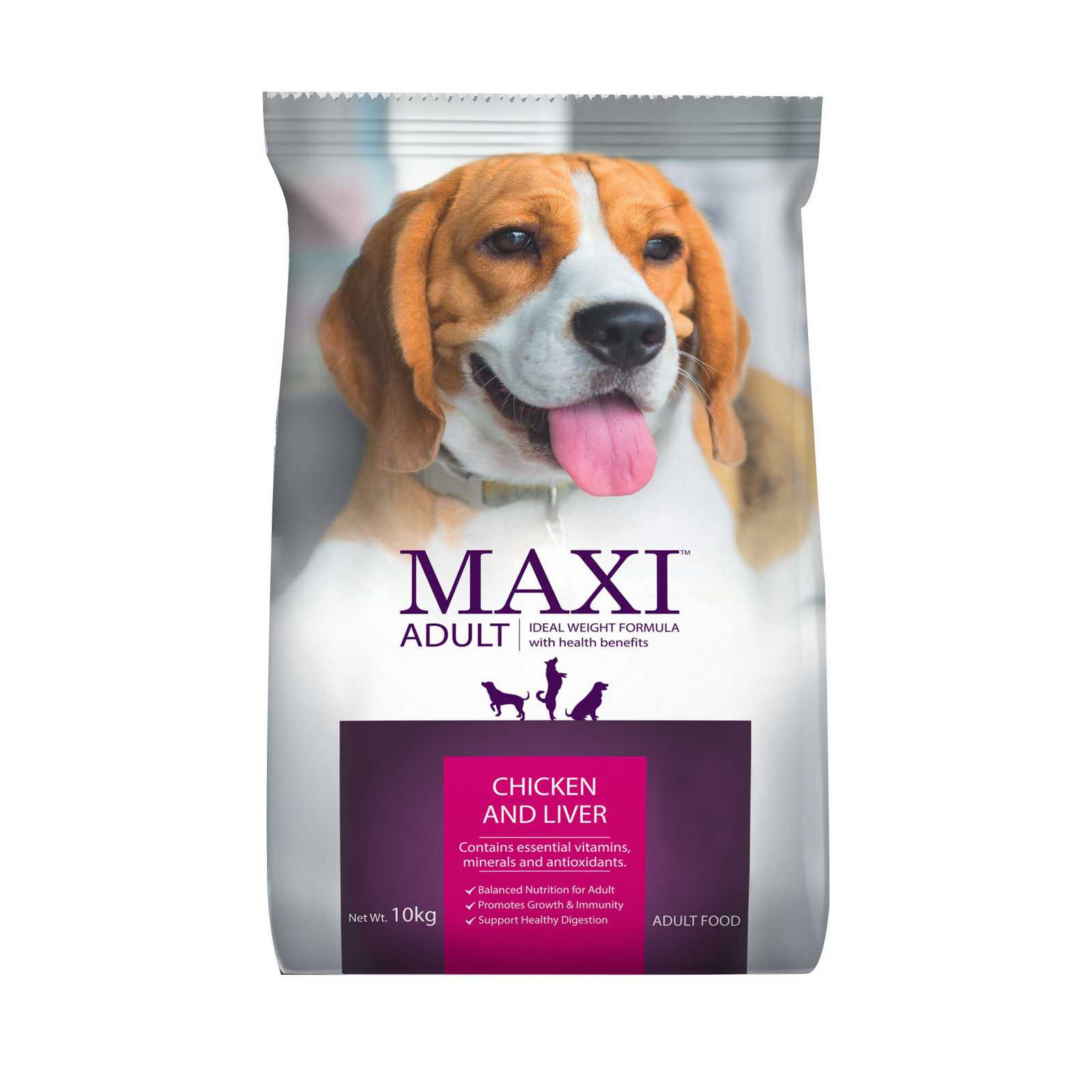 Maxi Adult Dog Food Chicken & Liver 10 kg