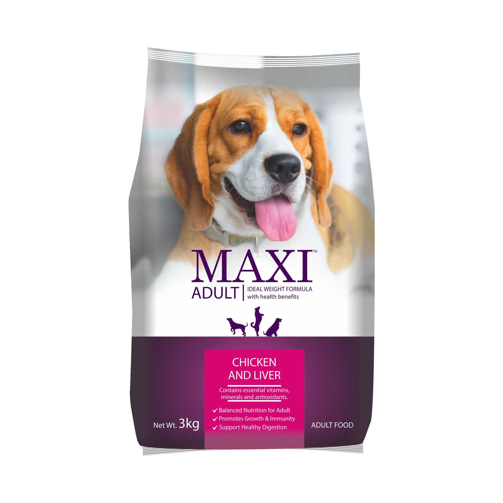 Maxi Adult Dog Food Chicken & Liver 3 kg